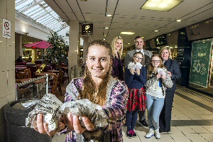 Church Square Shopping Centre manager Steve Brogan with Rachel Cathcart, 17 front, and, from left, Sally Pitcher, Megan Johnson, 14, Courtney Cathcart, 14 and Lorraine Pennington.